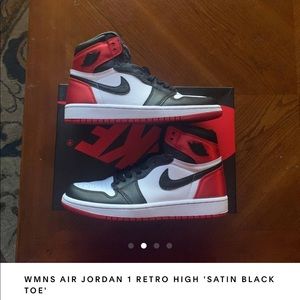 Women's Air Jordan 1 Retro High Satin Black Toe